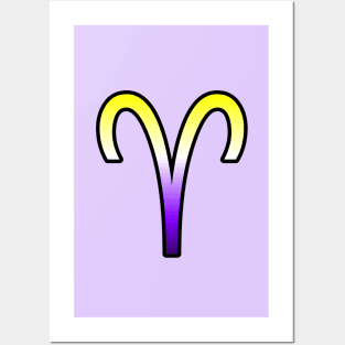 Aries Nonbinary Pride Symbol Posters and Art